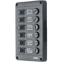 VETUS P6 Fuses Switches Panel Zwart 24V