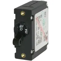 Blue Sea Systems Ac/dc Single Pole Magnetic World Circuit Breaker Switch 25a Zwart