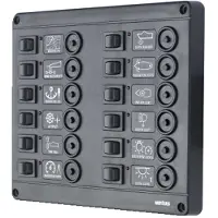 VETUS P12 Fuses Switches Panel With Circuit Breaker Zwart 24V