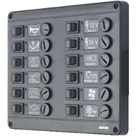 VETUS P12 Fuses Switches Panel Zwart 24V