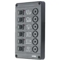 VETUS P6 Fuses Switches Panel With Circuit Breaker Zwart 24V