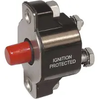 Blue Sea Systems Medium Duty Push Button Reset-only Switch Zwart 15 A
