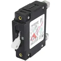 Blue Sea Systems C-series Single Pole Circuit Breaker Switch Zwart 25 A