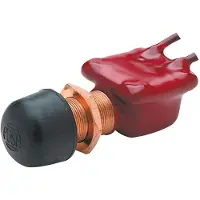 Seachoice Momentary Push Button Switch Plasticized Body Rood,Zwart,Goud