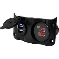 Talamex Switchpanel Add On With Double Usb&digital Voltmeter/ampmeter Wit