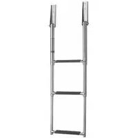 VETUS Inox 3 Steps Telesco Transom Mounted Swim Ladder Zilver 880 mm