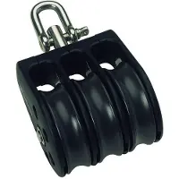 Barton Marine Triple Swivel Pulley 385kg 10 Mm Zilver 45 x 117 mm