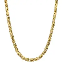 Lucardi Heren Zilveren goldplated herenketting koningsschakel - Ketting - 925 Zilver - Goud - 60 cm