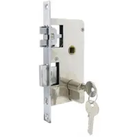 Olcese Ricci Brass Flush Mount Chromed Door Lock Zilver 132 x 70 mm