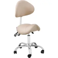 Physa Zadelstoel - In hoogte verstelbare rugleuning en zitting - 51-65 cm - 150 kg - Crème, Zilver