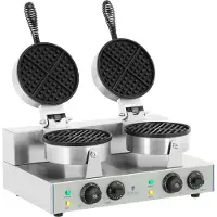 Royal Catering Wafelijzer - 2 x 1300 watt - Rond