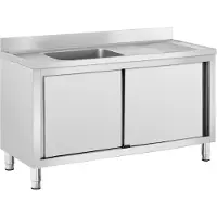 Royal Catering Wastafel kast - 1 Basin - - Roestvrij staal - 140 x 60 cm