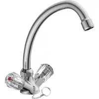 Schutte BRILLANT Wastafelkraan Voor Waterverwarmer Met Vrije Uitloop - Mengkraan - Lage Druk - Met Waste - Chroom