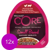 Wellness Core 12x Hondenvoer Small Savoury Medleys Kip - Rund 85 Gr