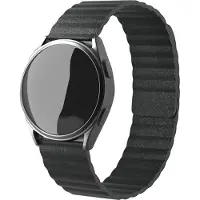 Strap-it Magnetisch leren loop bandje - geschikt voor Fossil Gen 5 / Gen 5e 44mm / Gen 6 44mm - zwart