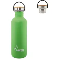 Laken Stainless Steel Steel Bottle Basic Bamboo Groen