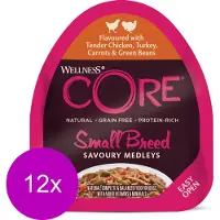 Wellness Core 12x Hondenvoer Small Savoury Medleys Kip - Kalkoen 85 Gr