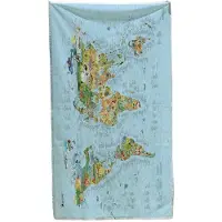 Awesome Maps Surftripkaart Handdoek Beste Surfstranden Ter Wereld Originele Kleurenuitgave
