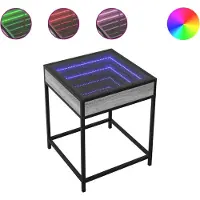 vidaXL Salontafel met Infinity LED 40x40x51 cm grijs sonoma eikenkleur