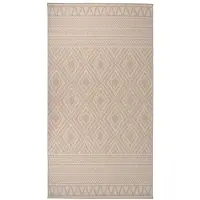 vidaXL Buitenkleed met patroon platgeweven 80x150 cm bruin