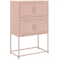 vidaXL Dressoir 68,5x38,5x107 cm staal roze