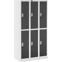 Fromm & Starck Metalen opbergkast - 6 lockers - grijs