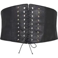 Jawbreaker - Rockabilly Riem - Faux Leather Belt - voor Vrouwen - zwart - Maat Standard