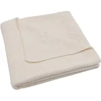 Jollein - Deken Wieg 75x100cm - Wiegdeken, Wiegdekentje, Dekentje Baby - Cosy Knit Ivory/Velvet