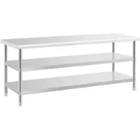 Royal Catering RVS werktafel - ECO - 200 x 70 cm - 500 kg - tussenplank -