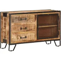 vidaXL Dressoir 100x31x60 cm massief ruw mangohout