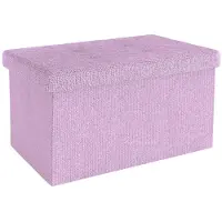Intirilife opvouwbare kruk 49x30x30 cm in lotus rosa bank stoel met opbergruimte en deksel van stof opbergbox kist