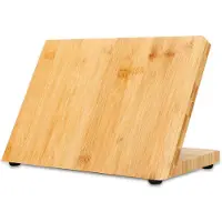 Intirilife magnetische messenplank in bamboe bruin – houten messenblok van bamboe met magneet voor ruimtebesparende opsl