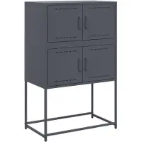 vidaXL Dressoir 68,5x38,5x107 cm staal antracietkleurig
