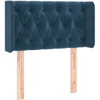 vidaXL Hoofdbord met randen 83x16x78/88 cm fluweel donkerblauw