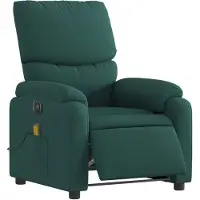vidaXL Massagestoel elektrisch verstelbaar stof donkergroen