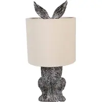 Clayre & Eef Tafel lamp, konijn, Ø 20x43 cm, bruin/beige, polyresin