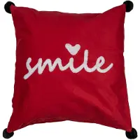 Clayre & Eef Kussenhoes 45x45 cm Rood Wit Polyester Vierkant smile Rood