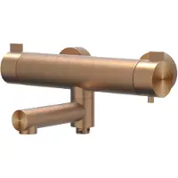 Ivy Aia Tribe Badthermostaatkraan opbouw met wegdraaibare baduitloop met omstel RVS316 geborsteld mat koper PVD
