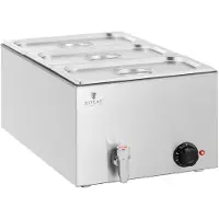 Royal Catering Bemar elektrische warmhoudplaat met kraan, geschikt voor 3 GN 1/3 bakplaten, 600 Watt