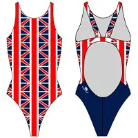 Turbo Usa Vintage Swimsuit Rood,Wit,Blauw S Vrouw