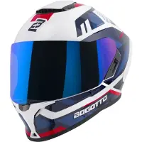 Bogotto Phantom Codex Wit Rood Blauw Fiberglas Integraalhelm Maat L