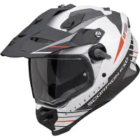 Scorpion ADF-9000 Air Feat Mat Wit Zwart Rood Adventure Helm Maat XS