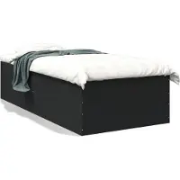 vidaXL Bedframe bewerkt hout zwart 75x190 cm