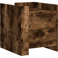 vidaXL Nachtkastje 45x50x50 cm bewerkt hout gerookt eikenkleurig