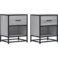 vidaXL Nachtkastjes 2 st 40x31x50 cm bewerkt hout grijs sonoma eiken