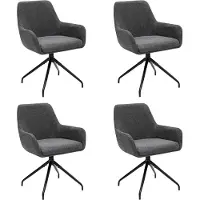 Kick Collection Set van 4 draaistoel Miko - donkergrijs