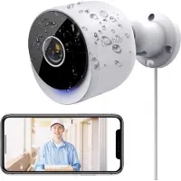 Laxihub O2 WiFi Beveiligingscamera 3MP - Met 32 GB SD Kaart - Buitencamera - Ultra HD 2K - Nachtvisie - AI Bewegingsdetectie - Alexa & Google - Zonedetectie