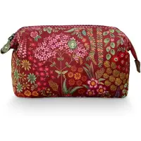 Pip studio Cooper Cosmetic Purse Querida Velvet Red 22.5x9.5x15cm Toilettas 1 st