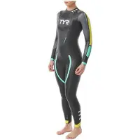 Tyr Hurricane Cat 2 Dames Triathlon Wetsuit Zwart/Geel/Turquoise