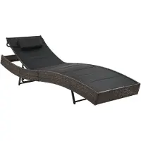 vidaXL Ligbed poly rattan en textileen bruin